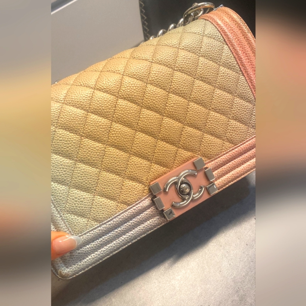Chanel Rainbow Quilted Caviar Boy Bag Medium-Limited Edition - Picture 2 of 5